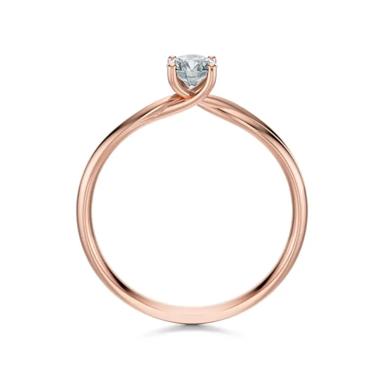 Pierścionek z diamentem różowe złoto